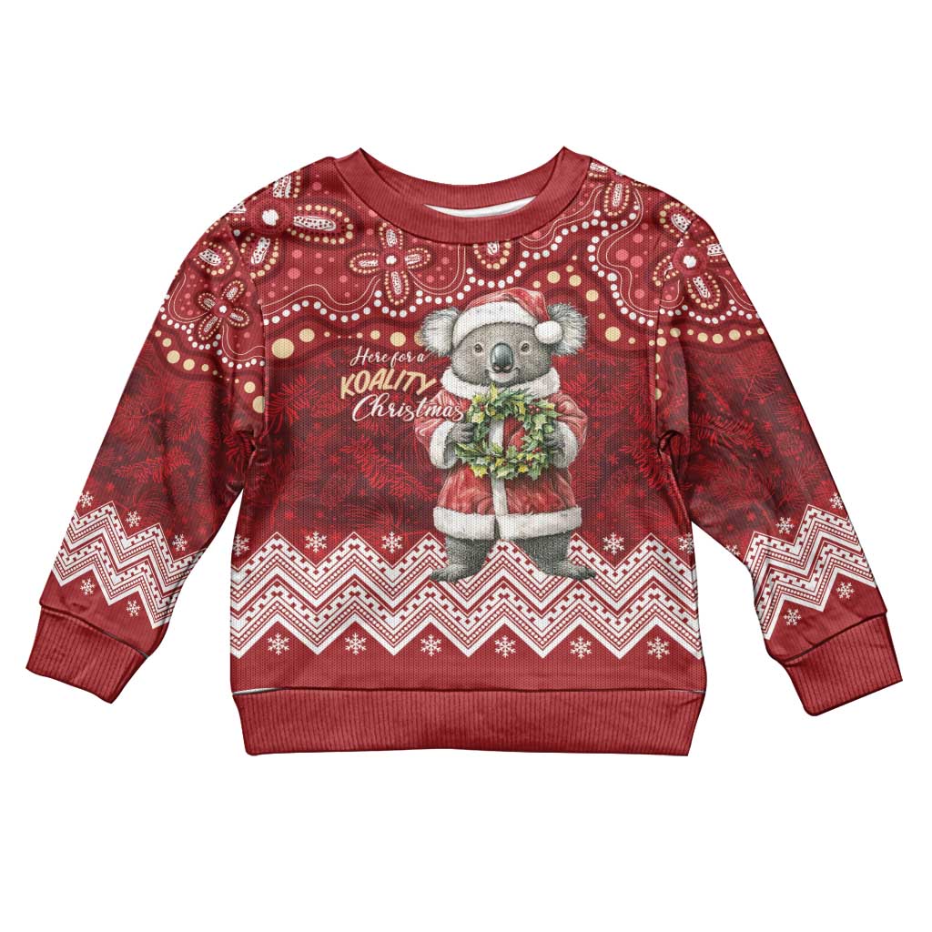 Here For A Koality Xmas Australia Abogirinal Kid Ugly Christmas Sweater Santa Koala - Polynesian Pride