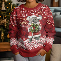 Here For A Koality Xmas Australia Abogirinal Kid Ugly Christmas Sweater Santa Koala - Polynesian Pride