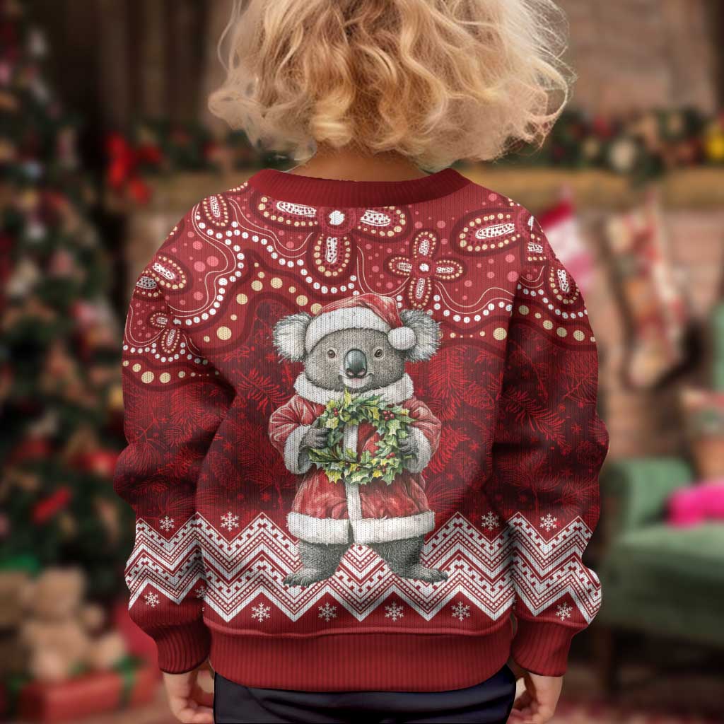Here For A Koality Xmas Australia Abogirinal Kid Ugly Christmas Sweater Santa Koala - Polynesian Pride