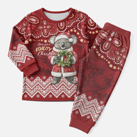 Here For A Koality Xmas Australia Abogirinal Christmas Pajama Set Santa Koala LT7 Men Red - Polynesian Pride