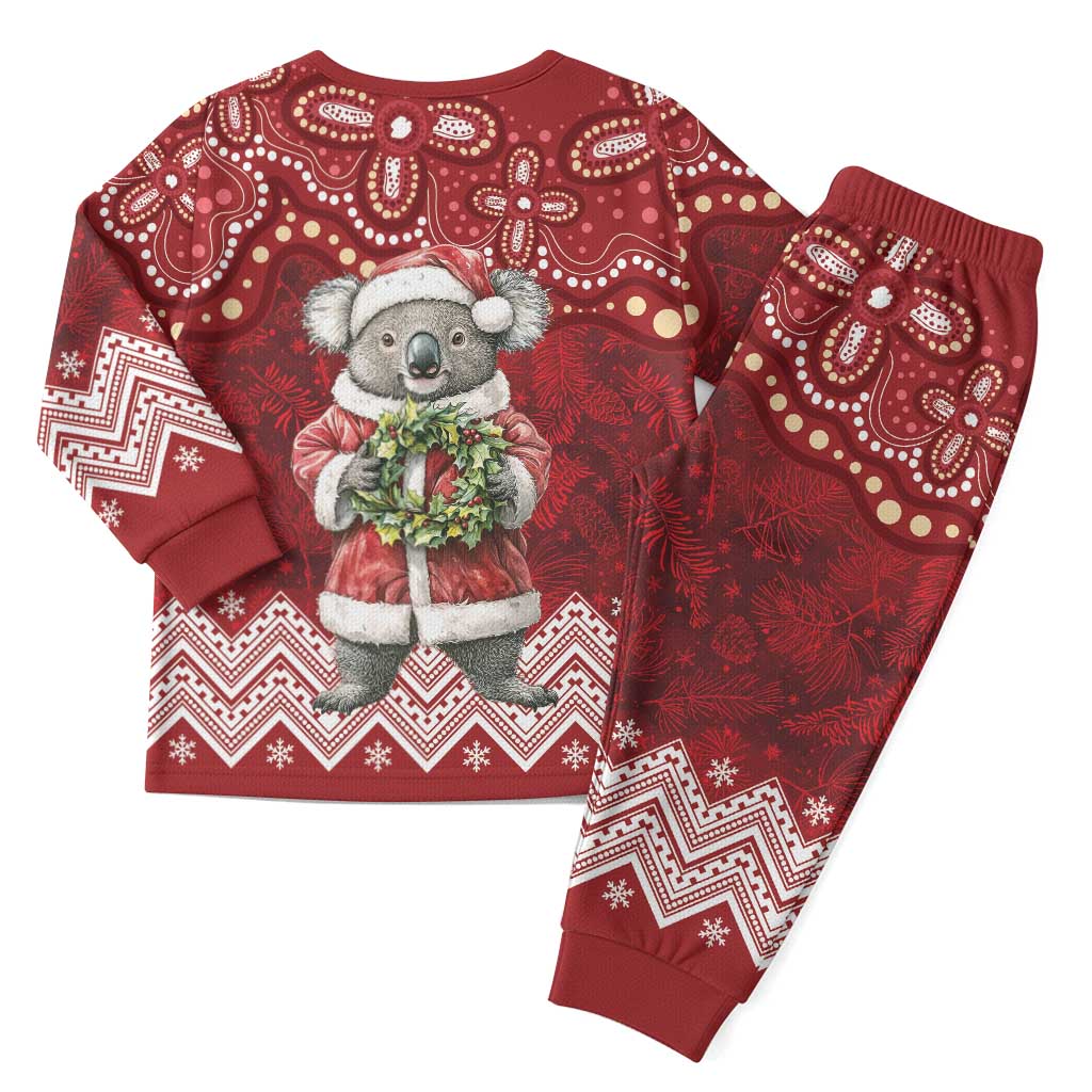 Here For A Koality Xmas Australia Abogirinal Christmas Pajama Set Santa Koala LT7 - Polynesian Pride