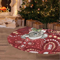 Here For A Koality Xmas Australia Abogirinal Tree Skirt Santa Koala - Polynesian Pride