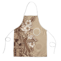 Kia Orana Cook Islands Tapa Floral With Cross Apron Beige LT7 Beige - Polynesian Pride