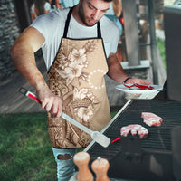 Kia Orana Cook Islands Tapa Floral With Cross Apron Beige LT7 - Polynesian Pride