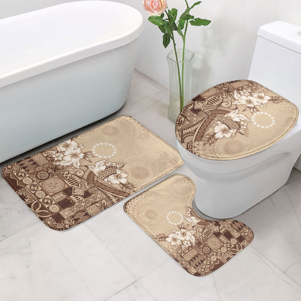 Kia Orana Cook Islands Tapa Floral With Cross Bathroom Set Beige LT7 - Polynesian Pride