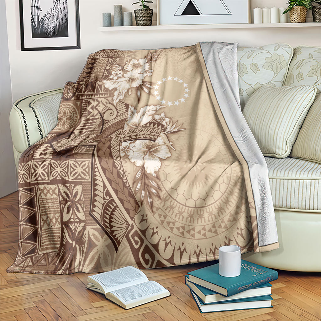 Kia Orana Cook Islands Tapa Floral With Cross Blanket Beige LT7 Beige - Polynesian Pride