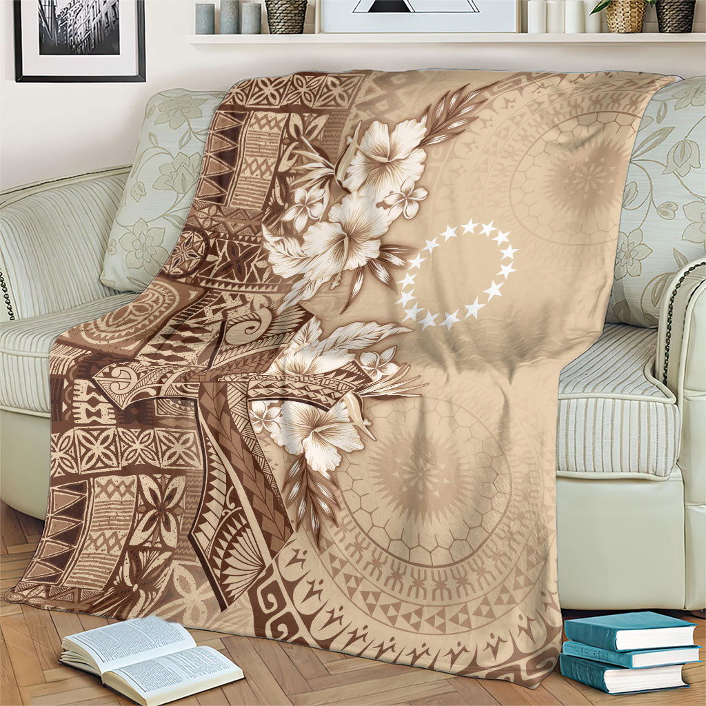 Kia Orana Cook Islands Tapa Floral With Cross Blanket Beige LT7 - Polynesian Pride