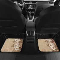Kia Orana Cook Islands Tapa Floral With Cross Car Mats Beige LT7 Set 2pcs - Back Beige - Polynesian Pride