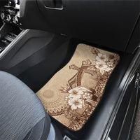 Kia Orana Cook Islands Tapa Floral With Cross Car Mats Beige LT7 - Polynesian Pride