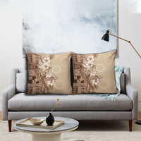 Kia Orana Cook Islands Tapa Floral With Cross Pillow Cover Beige LT7 - Polynesian Pride