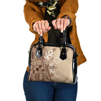Kia Orana Cook Islands Tapa Floral With Cross Shoulder Handbag Beige LT7 One Size Beige - Polynesian Pride