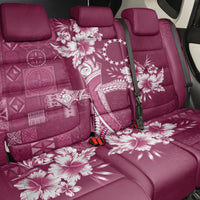 Kia Orana Cook Islands Tapa Floral With Cross Back Car Seat Cover Maroon LT7 - Polynesian Pride