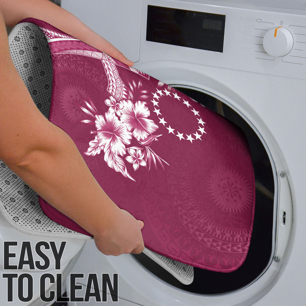 Kia Orana Cook Islands Tapa Floral With Cross Bathroom Set Maroon LT7 - Polynesian Pride