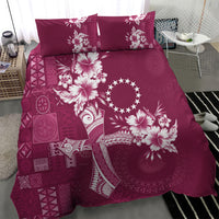 Kia Orana Cook Islands Tapa Floral With Cross Bedding Set Maroon LT7 - Polynesian Pride