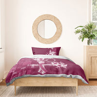 Kia Orana Cook Islands Tapa Floral With Cross Bedding Set Maroon LT7 - Polynesian Pride