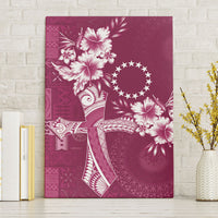Kia Orana Cook Islands Tapa Floral With Cross Canvas Wall Art Maroon LT7 Without Frame Maroon - Polynesian Pride