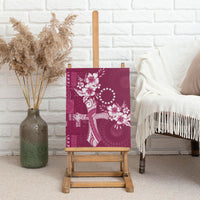 Kia Orana Cook Islands Tapa Floral With Cross Canvas Wall Art Maroon LT7 - Polynesian Pride