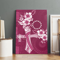 Kia Orana Cook Islands Tapa Floral With Cross Canvas Wall Art Maroon LT7 - Polynesian Pride