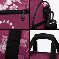 Kia Orana Cook Islands Tapa Floral With Cross Duffle Bag Maroon LT7 - Polynesian Pride