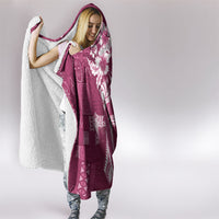 Kia Orana Cook Islands Tapa Floral With Cross Hooded Blanket Maroon LT7 - Polynesian Pride