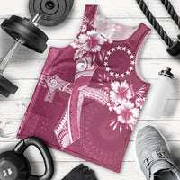 Kia Orana Cook Islands Tapa Floral With Cross Men Tank Top Maroon LT7 - Polynesian Pride