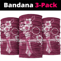 Kia Orana Cook Islands Tapa Floral With Cross Neck Gaiter Maroon LT7 package One Size: 25*50cm Maroon - Polynesian Pride
