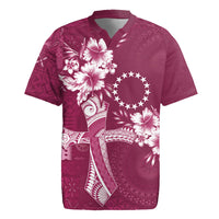 Kia Orana Cook Islands Tapa Floral With Cross Rugby Jersey Maroon LT7 Maroon - Polynesian Pride