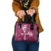 Kia Orana Cook Islands Tapa Floral With Cross Shoulder Handbag Maroon LT7 One Size Maroon - Polynesian Pride