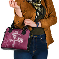 Kia Orana Cook Islands Tapa Floral With Cross Shoulder Handbag Maroon LT7 - Polynesian Pride