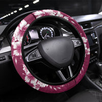 Kia Orana Cook Islands Tapa Floral With Cross Steering Wheel Cover Maroon LT7 Universal Fit Maroon - Polynesian Pride