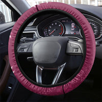 Kia Orana Cook Islands Tapa Floral With Cross Steering Wheel Cover Maroon LT7 - Polynesian Pride