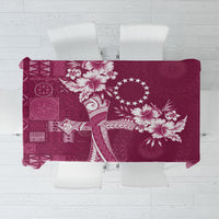 Kia Orana Cook Islands Tapa Floral With Cross Tablecloth Maroon LT7 Maroon - Polynesian Pride