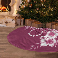 Kia Orana Cook Islands Tapa Floral With Cross Tree Skirt Maroon LT7 - Polynesian Pride