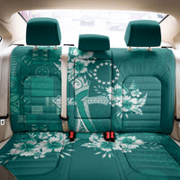 Kia Orana Cook Islands Tapa Floral With Cross Back Car Seat Cover Deep Teal LT7 - Polynesian Pride