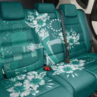 Kia Orana Cook Islands Tapa Floral With Cross Back Car Seat Cover Deep Teal LT7 - Polynesian Pride