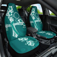 Kia Orana Cook Islands Tapa Floral With Cross Car Seat Cover Deep Teal LT7 One Size Deep Teal - Polynesian Pride