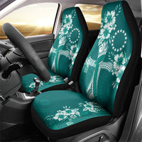 Kia Orana Cook Islands Tapa Floral With Cross Car Seat Cover Deep Teal LT7 - Polynesian Pride