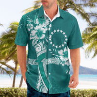 Kia Orana Cook Islands Tapa Floral With Cross Hawaiian Shirt Deep Teal LT7 - Polynesian Pride