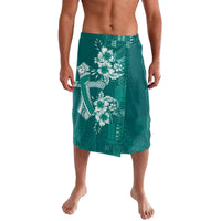 Kia Orana Cook Islands Tapa Floral With Cross Lavalava Deep Teal LT7 Deep Teal - Polynesian Pride