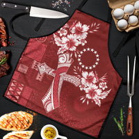 Kia Orana Cook Islands Tapa Floral With Cross Apron Crimson Red LT7 Crimson Red - Polynesian Pride