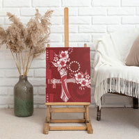 Kia Orana Cook Islands Tapa Floral With Cross Canvas Wall Art Crimson Red LT7 - Polynesian Pride