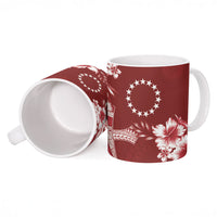 Kia Orana Cook Islands Tapa Floral With Cross Ceramic Mug Crimson Red LT7 - Polynesian Pride