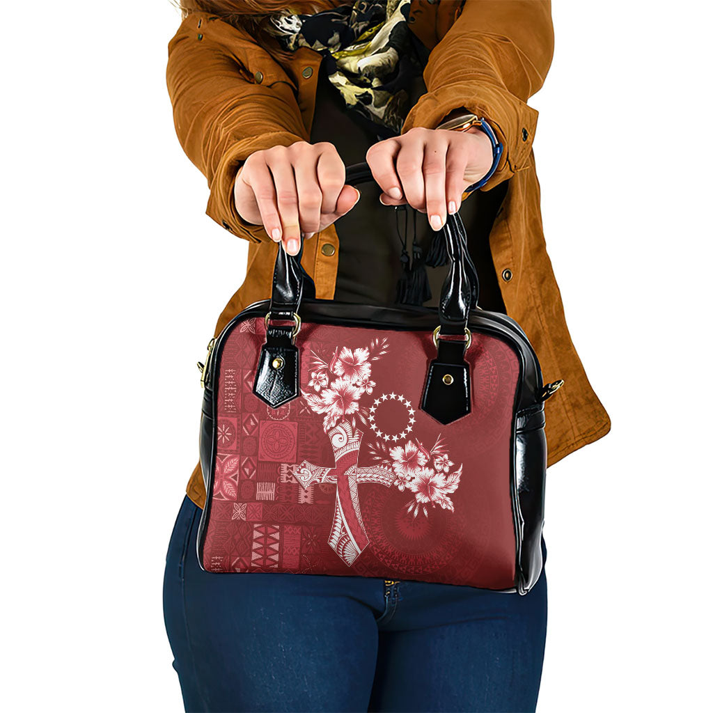 Kia Orana Cook Islands Tapa Floral With Cross Shoulder Handbag Crimson Red LT7 One Size Crimson Red - Polynesian Pride