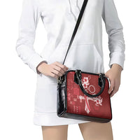 Kia Orana Cook Islands Tapa Floral With Cross Shoulder Handbag Crimson Red LT7 - Polynesian Pride
