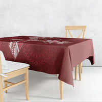 Kia Orana Cook Islands Tapa Floral With Cross Tablecloth Crimson Red LT7 - Polynesian Pride
