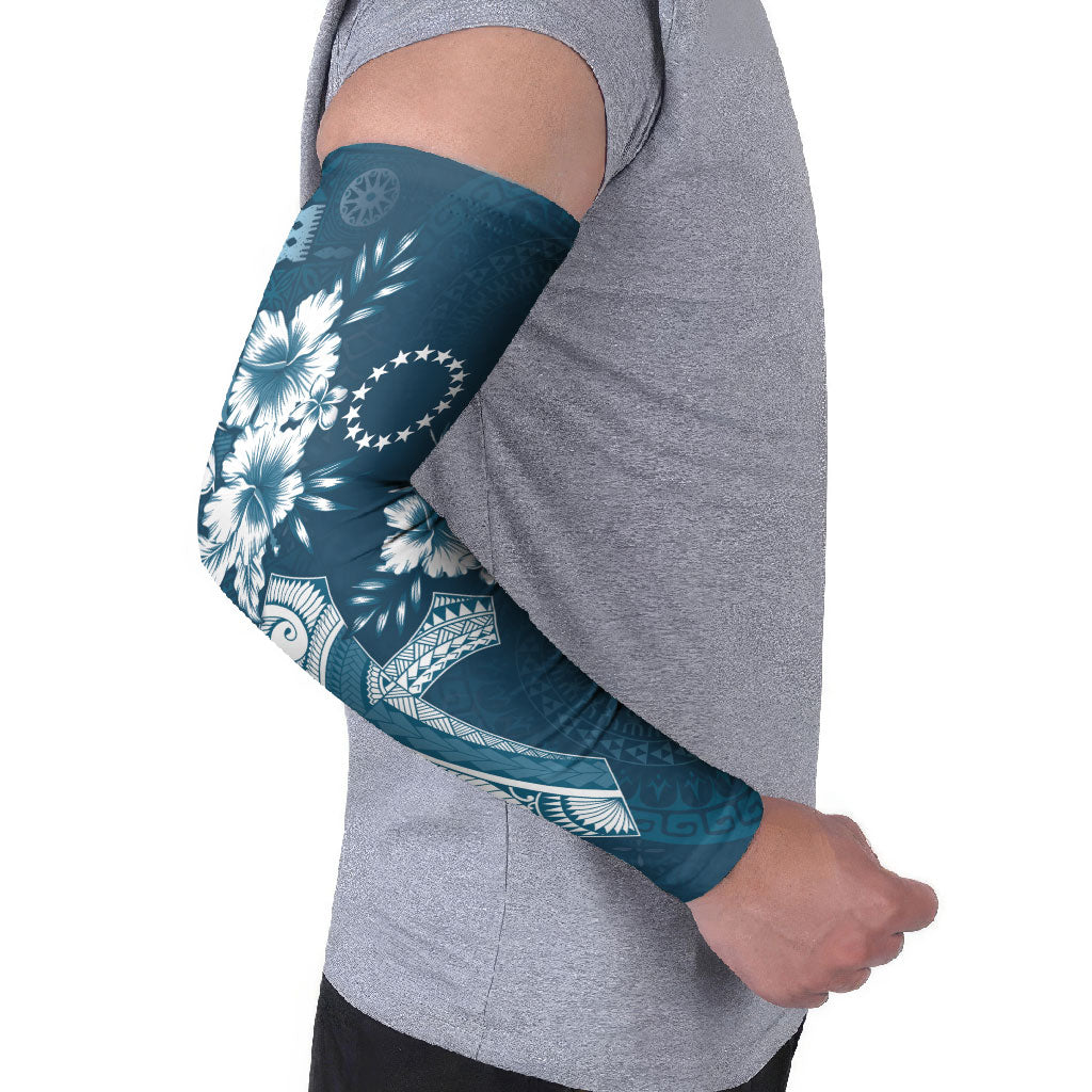Kia Orana Cook Islands Tapa Floral With Cross Arm Sleeves Navy Blue LT7 - Polynesian Pride