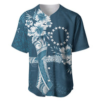 Kia Orana Cook Islands Tapa Floral With Cross Baseball Jersey Navy Blue LT7 Navy Blue - Polynesian Pride