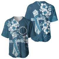 Kia Orana Cook Islands Tapa Floral With Cross Baseball Jersey Navy Blue LT7 - Polynesian Pride
