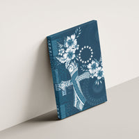 Kia Orana Cook Islands Tapa Floral With Cross Canvas Wall Art Navy Blue LT7 - Polynesian Pride