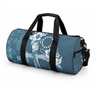 Kia Orana Cook Islands Tapa Floral With Cross Duffle Bag Navy Blue LT7 - Polynesian Pride